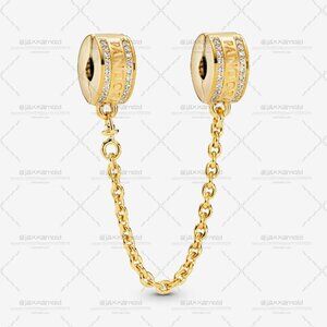 Pandora Pandora Logo Safety Chain Clip Charm